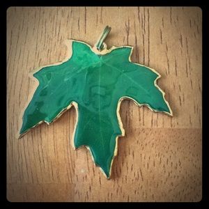 One of a kind Maple Leaf pendant with 14k gold